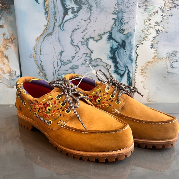 Timberland 3-Eye Classic Lug Handsewn Boat Shoe CLOT Wheat Women's US 8.5 A5Z9Y - Picture 1 of 7